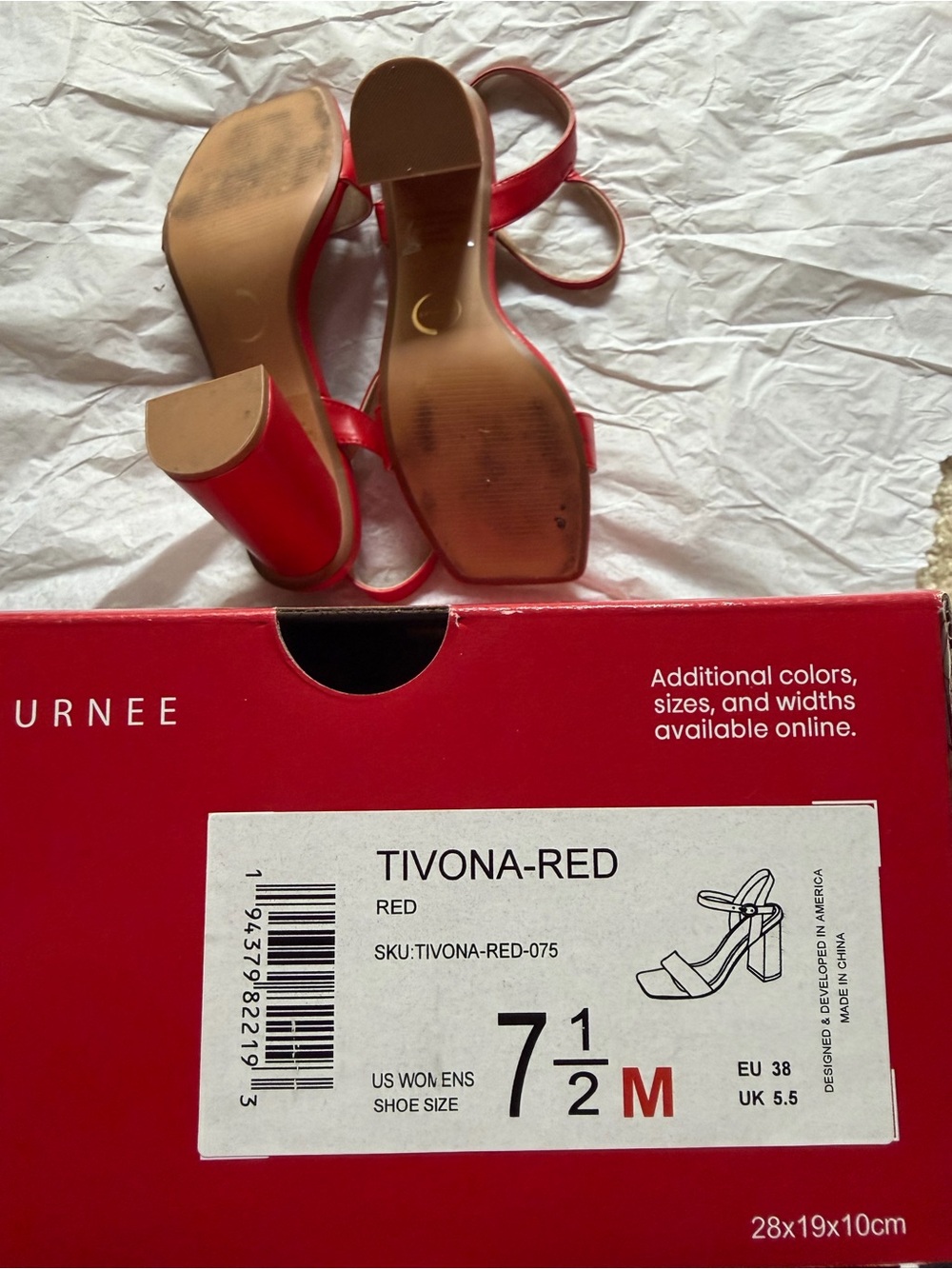 Red Block Heels - Picture 5 of 6